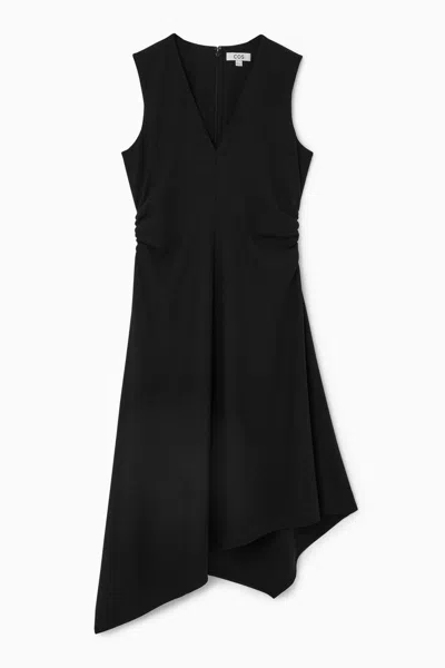Cos Asymmetrisches Midikleid Mit Raffungen In Schwarz