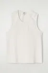 Cos Gathered Cotton Tank Top In White
