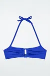 Cos Gathered Cutout Bikini Top In Blue
