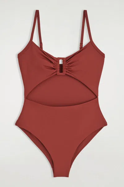 Cos Gathered Cutout Swimsuit