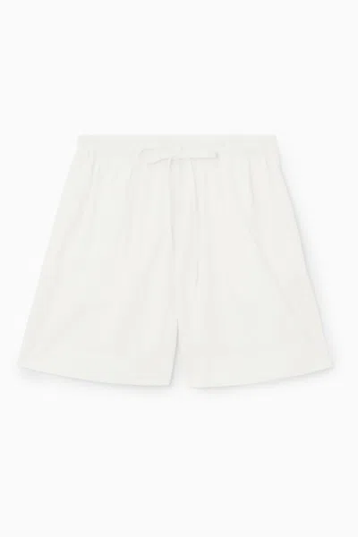 Cos Gathered Drawstring Shorts In White