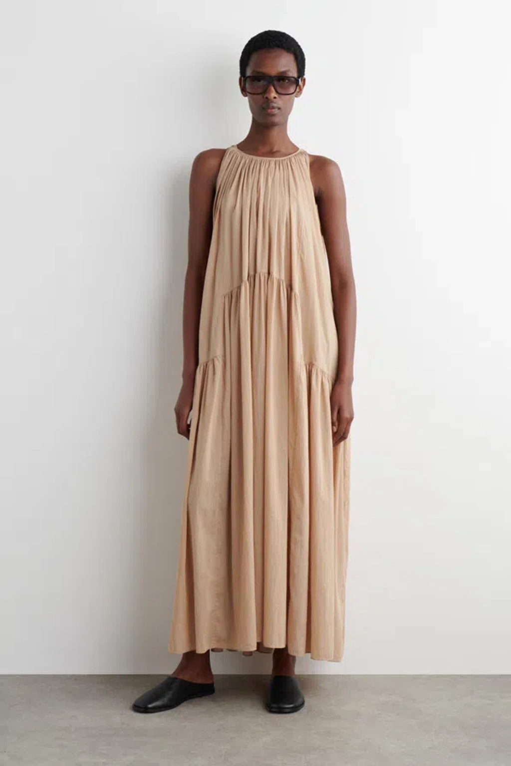 halterneck a-line maxi dress cos Gathered In Beige high slit wedding dress Baby Girls & Little Size:Child 4