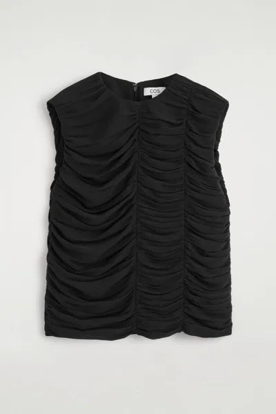 Cos Gathered Panelled Top In Black
