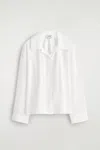Cos Gathered Pima Cotton Shirt In White