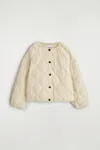 Cos Gathered Quilted Down Jacket In Neutral