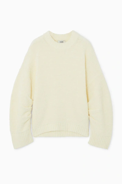 Cos Gathered-sleeve Jumper In White