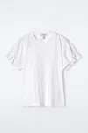 Cos Gathered-sleeve T-shirt In White