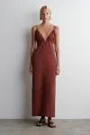 Cos Gathered V-neck Maxi Dress