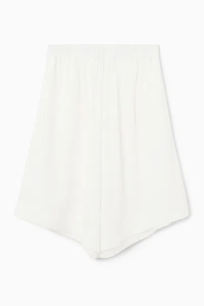 Cos Gathered Wide-leg Shorts In White