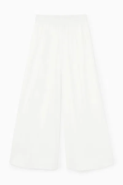 Cos Gathered Wide-leg Trousers​ In White