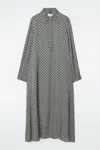Cos Geometric-print Maxi Shirt Dress In Green