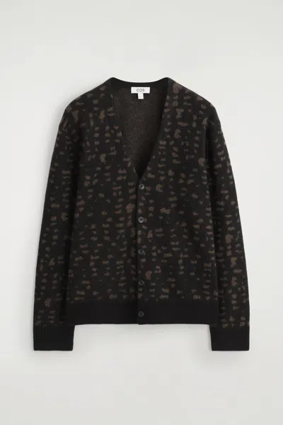 Cos Geometric Wool-alpaca Sweater In Brown