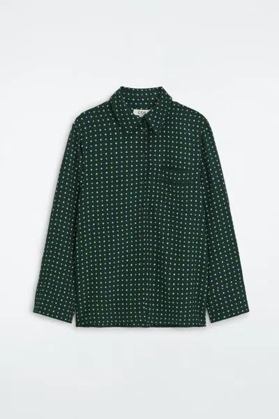 Cos Geometric-print Shirt In Green