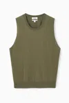 Cos Gestricktes Tanktop Aus Seide In Khaki
