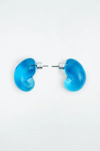 Cos Glass Shell Earrings In Blue
