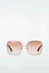 Cos Gleam Sunglasses - Square In Gold
