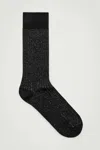 Cos Glittered Ribbed Socks In Black