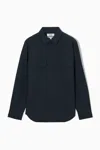 Cos Half-placket Utility Overshirt In Blue