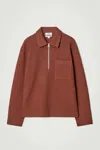 Cos Half-zip Wool-blend Sweater In Beige