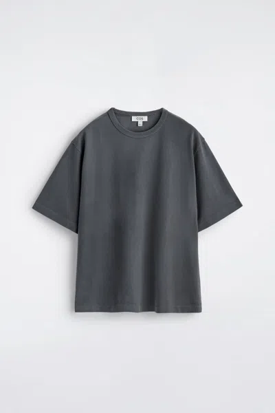 Cos Heavyweight Cotton T-shirt In Gray