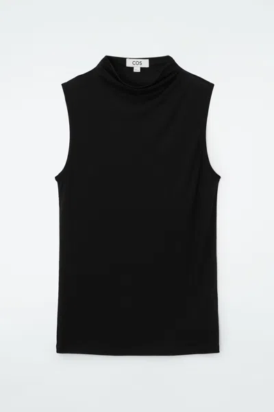 Cos High-neck Sleeveless Tank Top In Black