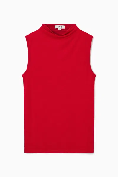 Cos High-neck Sleeveless Tank Top In Red