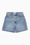 Cos High-rise Denim Shorts In Blue