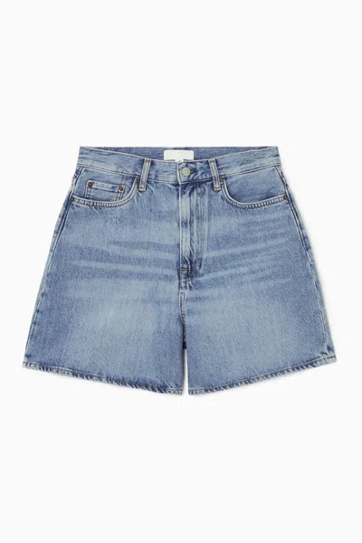 Cos High-rise Denim Shorts In Blue