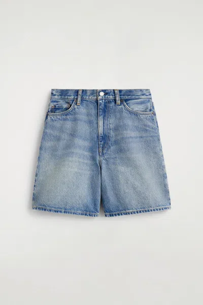 Cos Shorts In Denim A Vita Alta In Blue