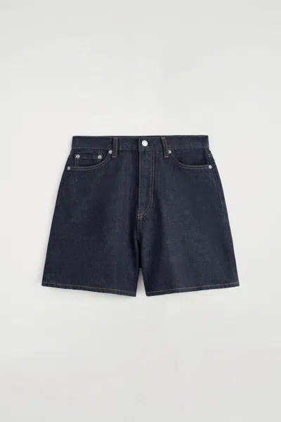 Cos High-rise Denim Shorts In Blue