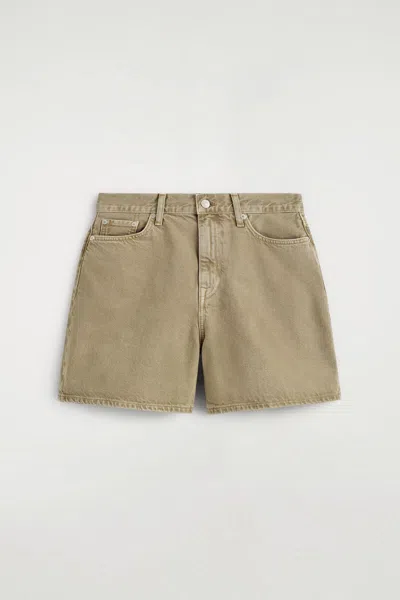 Cos High-rise Denim Shorts In Sand