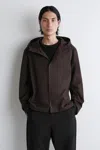 Cos Hooded Cotton Shirt In Brown In Brown