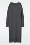 Cos Hooded Merino Wool Maxi Dress In Grey
