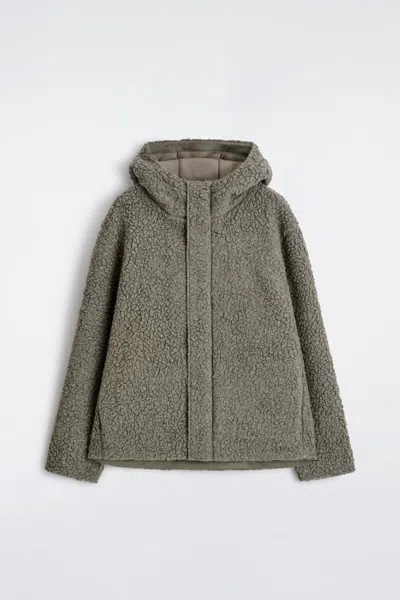 Cos Hooded Teddy Jacket In Brown