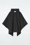 Cos Hooded Trench Coat Cape In Black