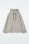 Cos Hooded Wool Utility Jacket In Grey