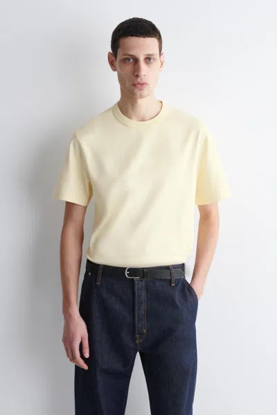 Cos Interlock Cotton Crew-neck T-shirt In Yellow