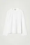 Cos Interlock Jersey Long-sleeved T-shirt In White
