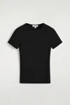 Cos Interlock Jersey T-shirt In Black