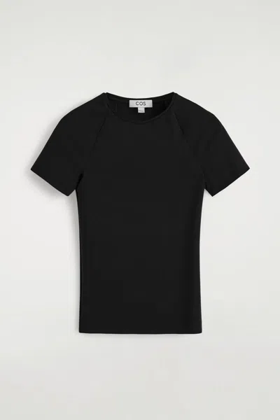 Cos Interlock Jersey T-shirt In Black