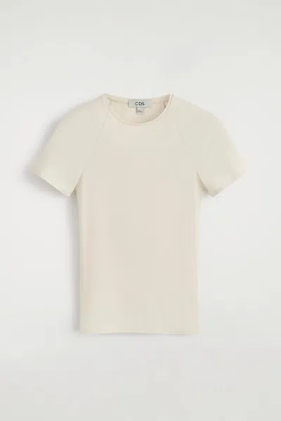Cos Interlock Jersey T-shirt In White