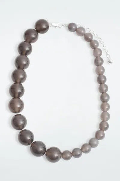 Cos Irregular Agate Necklace In Grey