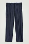 Cos Jacquard Straight-leg Trousers In Blue In Blue