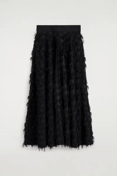 Cos Gonna Midi In Jacquard Con Frange In Black