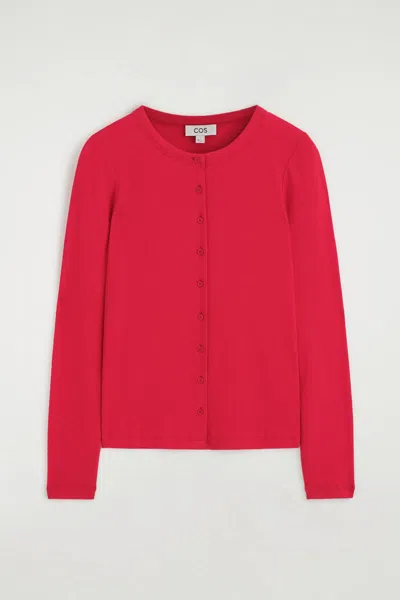 Cos Jersey Cardigan Top In Red