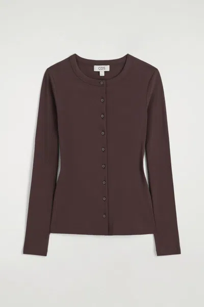 Cos Jersey Cardigan Top In Red