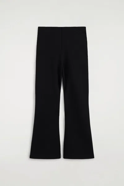 Cos Jersey Flared Trousers In Nero In Black