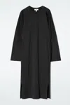 Shop Cos Jersey Midi Column Dress In Black