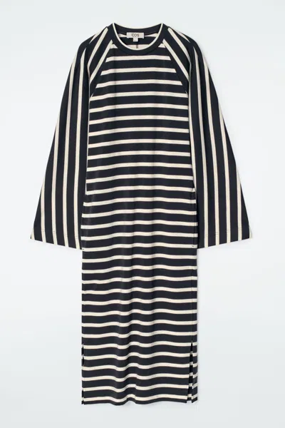 Cos Jersey Midi Column Dress In Blue