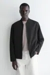 Cos Jersey-panelled Bomber Jacket In Black